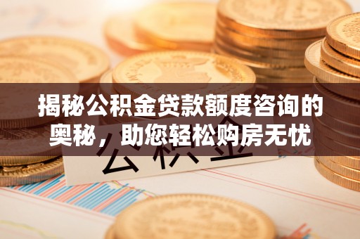 吉安揭秘公积金贷款额度咨询的奥秘，助您轻松购房无忧